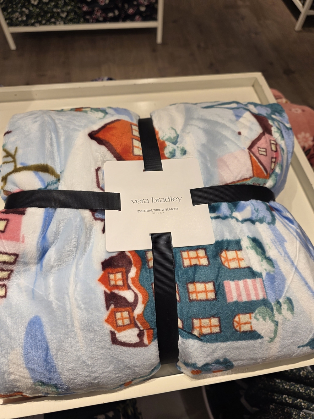 New Release Vera Bradley Holiday Village Plush Blanket-NWT
